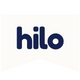 Navy blue "Hilo" in lowercase on an off-white banner